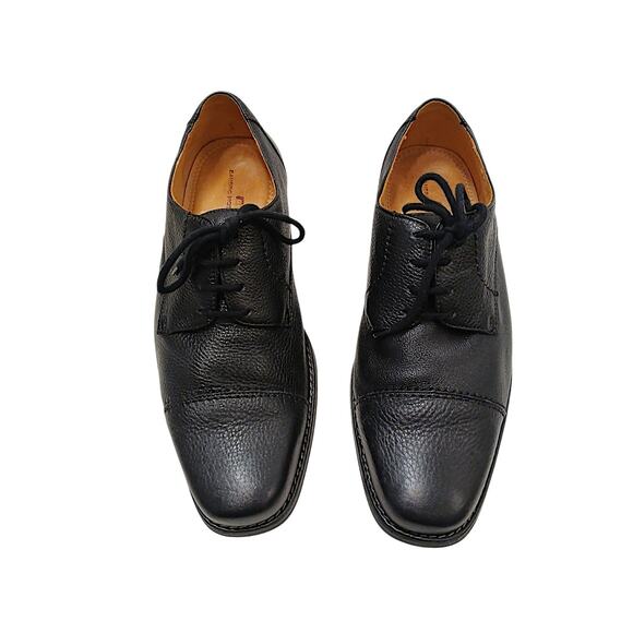 Sandro Moscoloni Dress Shoes Leather Oxfords Sz 10 EEE Black Pebbled Textured